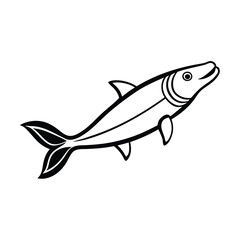 Fototapeta premium stylized vector line drawing of a clown knifefish.eps