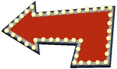 Retro Marquee Arrow with Light Bulbs