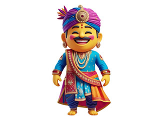 3d vector sticker emoji of indian