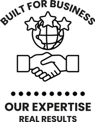 A logo for a business that is built for business