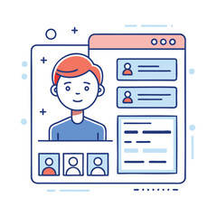 Digital profile and user interface illustration