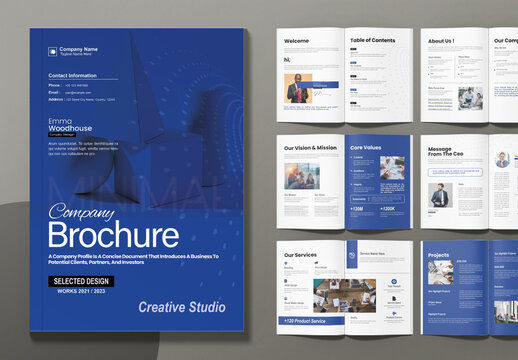 Company Profile Layout With Colorful Accents