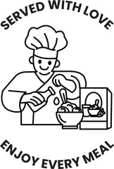 A chef is making a meal and the image is titled 