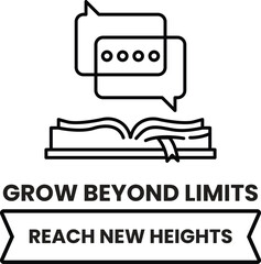 A book with a speech bubble on it that says 