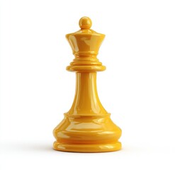 Single, vibrant yellow chess queen