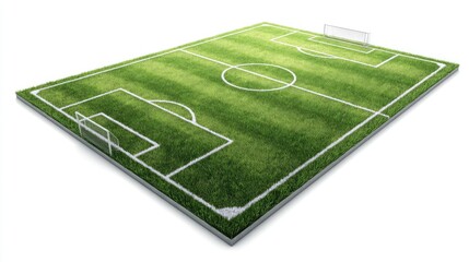 Perspective Soccer Field On White Background