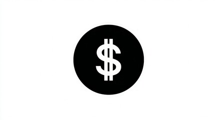 Simple Black And White Dollar Symbol Icon