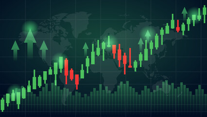 graph chart stock market investment growth technology background