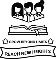 Concept of reaching new heights and emphasizes the importance of personal growth