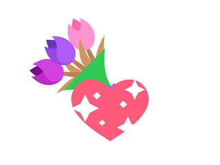 heart with flowers