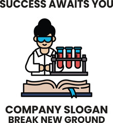 A woman in a lab coat is working on a project