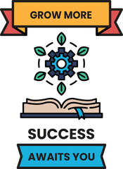 Obraz premium The poster features a snowflake and a book, which symbolize growth and knowledge