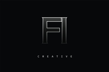 FI Luxury Minimalist Letter Logo – Modern Metallic Design for Premium Branding & Creative Identity