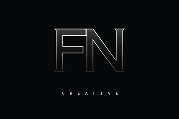 FN Luxury Minimalist Letter Logo – Modern Metallic Design for Premium Branding & Creative Identity