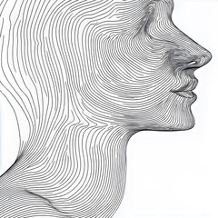 Crisp line art with continuous flowing lines over a stark minimal background modern and isolated