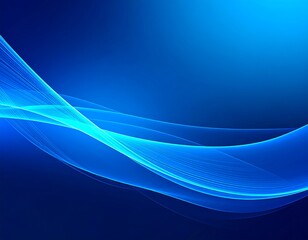 Abstract blue wavy lines on dark background