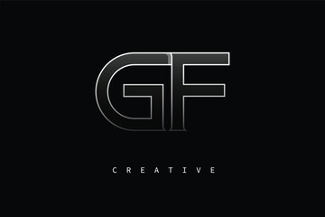 GF Luxury Minimalist Letter Logo &ndash; Modern Metallic Design for Premium Branding & Creative Identity
