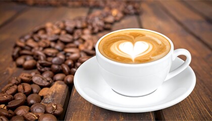 Latte cup with heart foam design