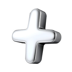 Obraz premium Shiny 3D Plus Sign on Transparent Background