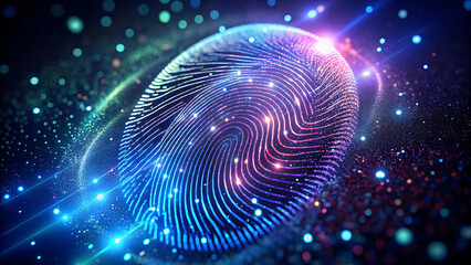 Rotating Holographic Fingerprint Pattern With Glowing Effect