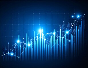 Abstract graph, rising trend, digital design