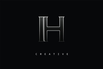 IH Luxury Minimalist Letter Logo – Modern Metallic Design for Premium Branding & Creative Identity