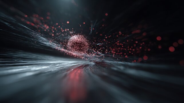 Abstract glowing sphere with dynamic trails, a futuristic and vibrant image with a sense of speed and motion, perfect for backgrounds and visual effects