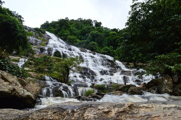 Mae Ya Waterfall during the rainy season at Chiang Mai, Northern Thailand