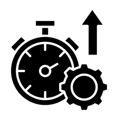 Productivity Clock  Icon Element For Design
