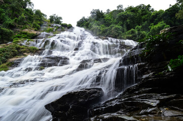 Fototapeta premium Mae Ya Waterfall during the rainy season at Chiang Mai, Northern Thailand