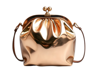 Elegant Metallic Clutch Handbag with Shoulder Strap