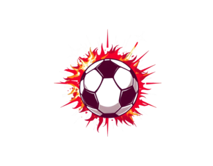 Fiery Soccer Ball Action Shot