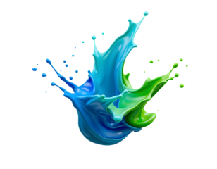 Colorful Paint Splash in Blue and Green