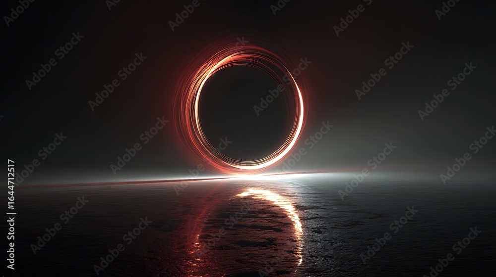 Canvas Prints abstract 3d rendering of a dark portal with glowing red particles, creating a futuristic and dynamic