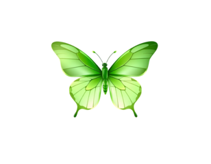 Green butterfly isolated on transparent background