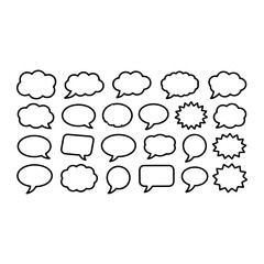 Assorted speech bubbles and thought clouds thought bubble