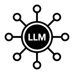 Black L M network icon technology connection