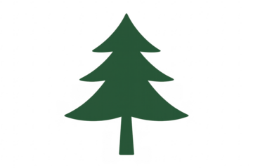 Green christmas tree silhouette on transparent background representing holiday spirit