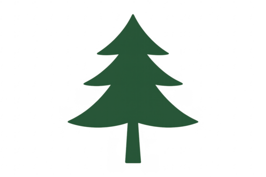 Green christmas tree silhouette on transparent background representing holiday spirit