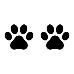 Black Paw Prints animal tracks white