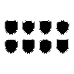 Black shields with white outlines emblem crest