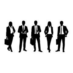 Business professionals standing with briefcases people