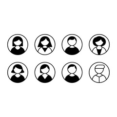 Diverse people profile icons avatars female