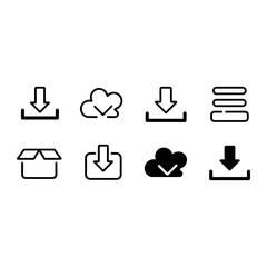 Download and cloud icons upload data