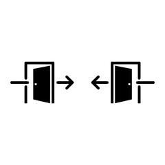 Entrance exit arrows open doors vector