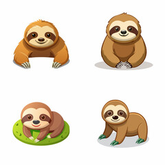 Playful Cartoon Sloth Character – Cute and Colorful Vector Illustration for Kids and Design Projects