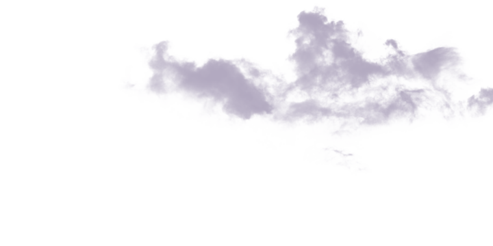 A single cloud formation in a dark sky with pixelated edges and a soft purple hue in the atmosphere