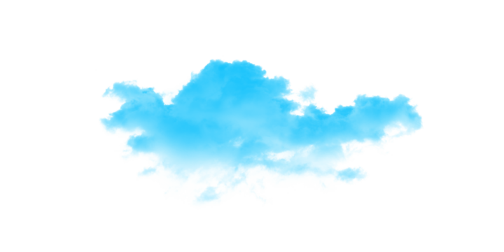 A light blue irregular shape with blurred edges isolated against a black background centered view