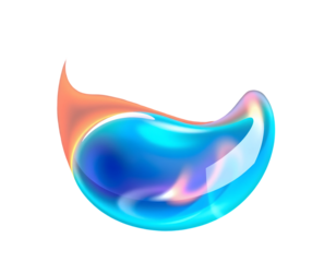Abstract Fluid Orb with Gradient Colors and Transparent Background