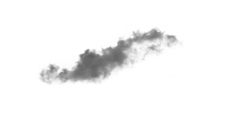 A gray cloudlike shape with pixelated edges isolated on a black background in a horizontal format